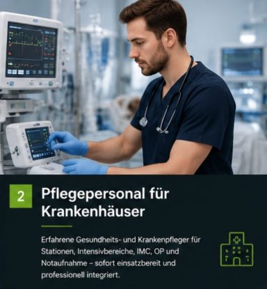 Pflegepersonal für Krankenhäuser